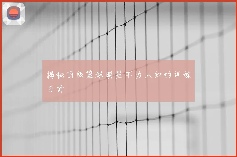 揭秘顶级篮球明星不为人知的训练日常